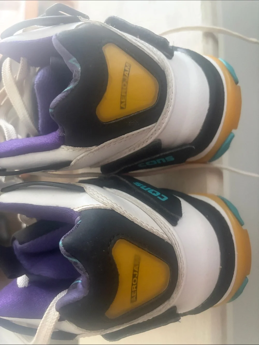 Kids High-Top Basketball Shoes in White & Purple converse